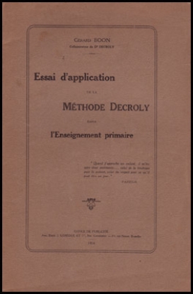 Afbeeldingen van Essai d'application de la méthode Decroly dans l'Enseignement primaire