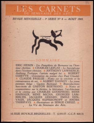 Afbeeldingen van Les Carnets Du Seminaire Des Arts 1e Serie N°6