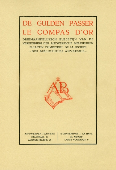 Afbeeldingen van De Gulden Passer - Le Compas d'Or. Nieuwe reeks - Nouvelle série. 5e Jaargang, nr. 1.
