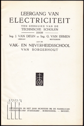 Afbeeldingen van Leergang van Electriciteit ten gebruike van de Technische Scholen