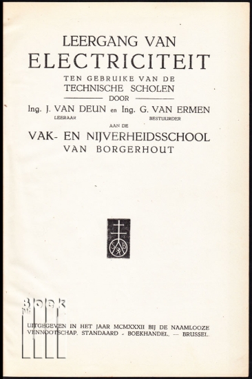 Afbeeldingen van Leergang van Electriciteit ten gebruike van de Technische Scholen