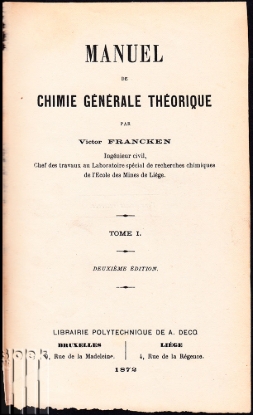 Afbeeldingen van Manuel de Chimie Générale Théorique