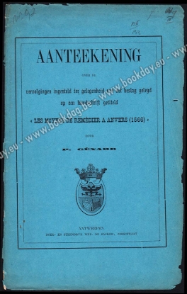Afbeeldingen van Aanteekening over de vervolgingen ingesteld ter gelegenheid van het beslag gelegd op een handschrift getiteld: Les moyens de remédier à Anvers (1566)