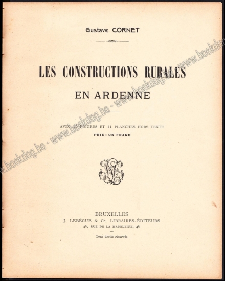 Afbeeldingen van Les constructions rurales en Ardenne