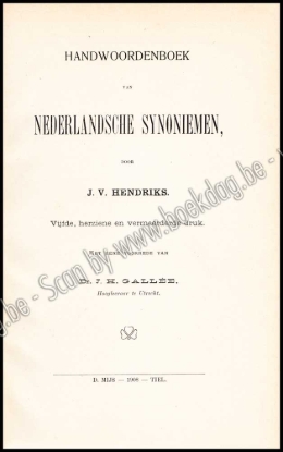 Afbeeldingen van Handwoordenboek van Nederlandsche Synoniemen
