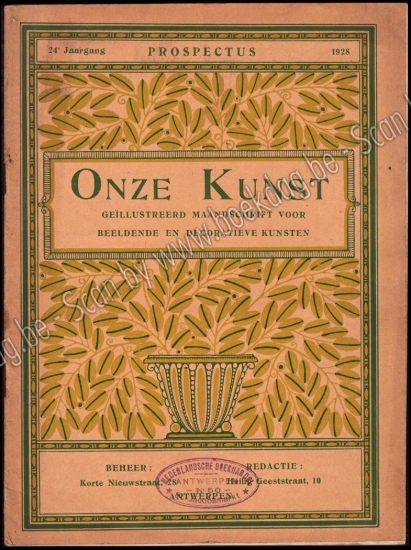 Afbeeldingen van Onze Kunst. Jg. 24, nr. Prospectus. 1928
