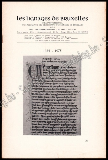 Afbeeldingen van Les Lignages de Bruxelles. 14e Année, N° 63-64, 1975