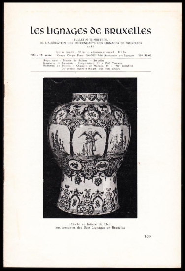 Afbeeldingen van Les Lignages de Bruxelles. 13e Année, N° 59-60, 1974