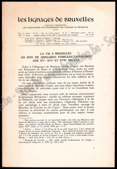 Afbeeldingen van Les Lignages de Bruxelles. 9e Année, N° 41-42, 1970