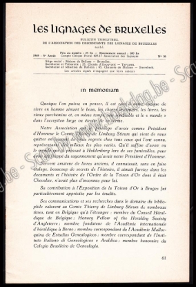 Afbeeldingen van Les Lignages de Bruxelles. 8e Année, N° 36, 1969