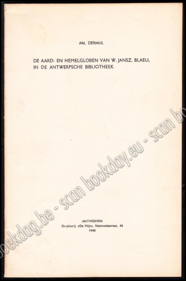 Afbeeldingen van De aard- en hemelgloben van W. Jansz. Blaeu, in de Antwerpsche bibliotheek
