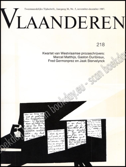 Afbeeldingen van Vlaanderen. Jg. 36, nr. 5. Kwartet van Westvlaamse prozaschrijvers: Marcel Matthijs, Gaston Duribreux, Fred Germonprez en Jaak Stervelynck