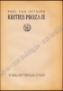 Afbeeldingen van Krities Proza I & II