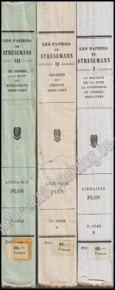 Afbeeldingen van LES PAPIERS DE STRESEMANN - 3 VOLUMES - TOMES I+II+III Complete
