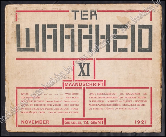 Afbeeldingen van Ter Waarheid. Jrg 1, Nr. XI, november 1921