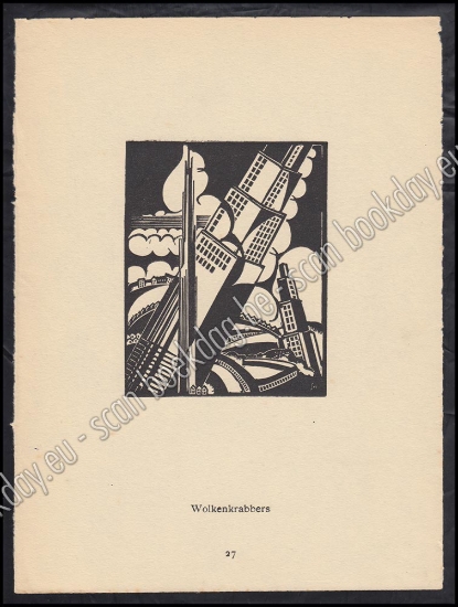 Afbeeldingen van Houtsnede. Joris MINNE. Wolkenkrabbers. 1930