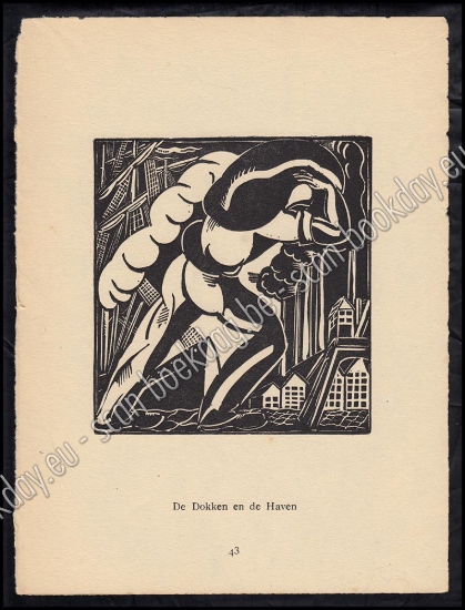 Afbeeldingen van Houtsnede. Joris MINNE. De Dokken en de Haven. 1930