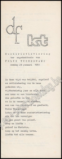 Afbeeldingen van Eucharistieviering ter nagedachtenis van Felix Timmermans. Zondag 23 januari 1972