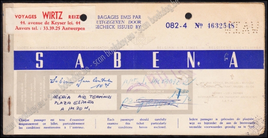 Afbeeldingen van Sabena Ticket - Billet de passage