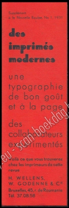Afbeeldingen van Jos Léonard. Bladwijzer/Marque-page pour l'imprimerie Wellens-Godenne. 1931