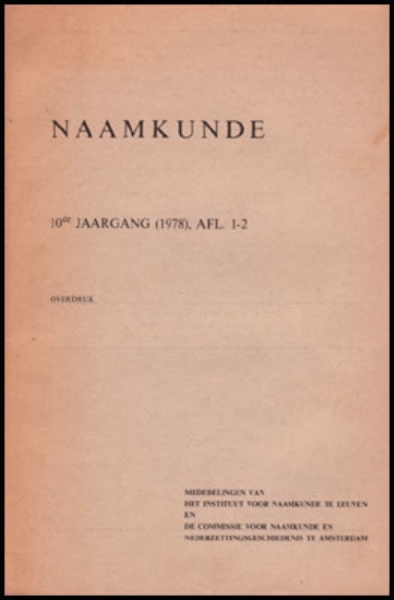 Afbeeldingen van Naamkunde. Jg. 10, Afl. 1-2