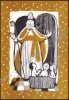 Afbeeldingen van Sinter-Klaas in de hemel en op de aarde. Sinterklaas