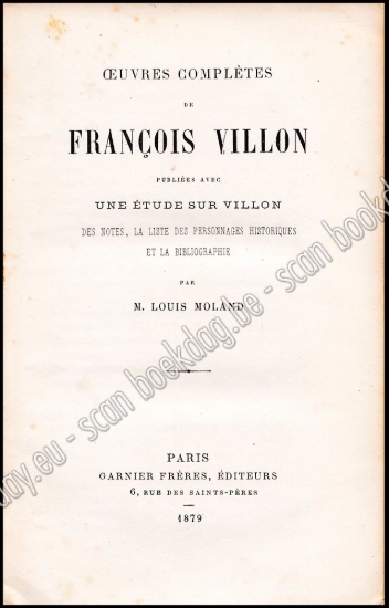 Afbeeldingen van Œuvres complètes de François Villon