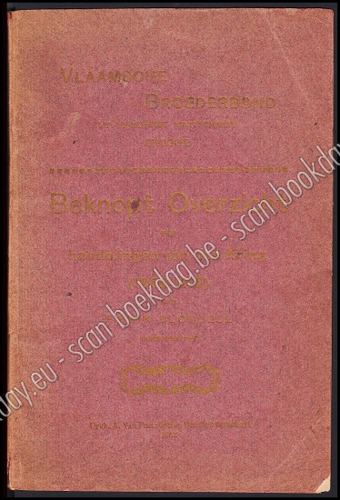 Afbeeldingen van Vlaamsche Broederbond. Letterkundige Maatschappij Brugge. Beknopt overzicht der handelingen van den Kring (1862-1912)