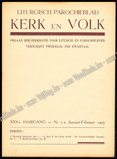 Afbeeldingen van Liturgisch Parochieblad Kerk en Volk. XXVe jgn 1943. 8 nrs volledig
