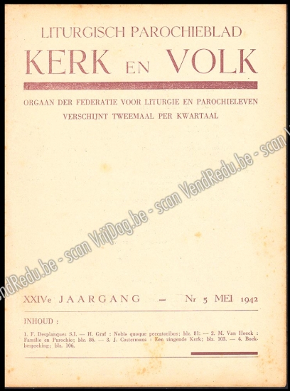 Afbeeldingen van Liturgisch Parochieblad Kerk en Volk. XXIVe jgn 1942. 6 nrs