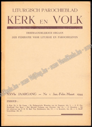 Afbeeldingen van Liturgisch Parochieblad Kerk en Volk. XXVIe jgn 1944-1945. 4 nrs volledig