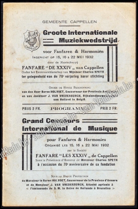 Afbeeldingen van Gemeente Cappellen - Groote Internationale Muziekwedstrijd voor Fanfaren & Harmoniën