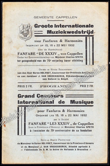Afbeeldingen van Gemeente Cappellen - Groote Internationale Muziekwedstrijd voor Fanfaren & Harmoniën