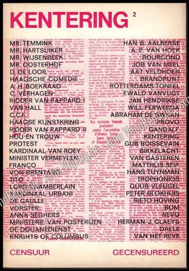 Afbeeldingen van Kentering. Jg. 8, nr. 2. Maart 1967. Censuur Gesensureerd